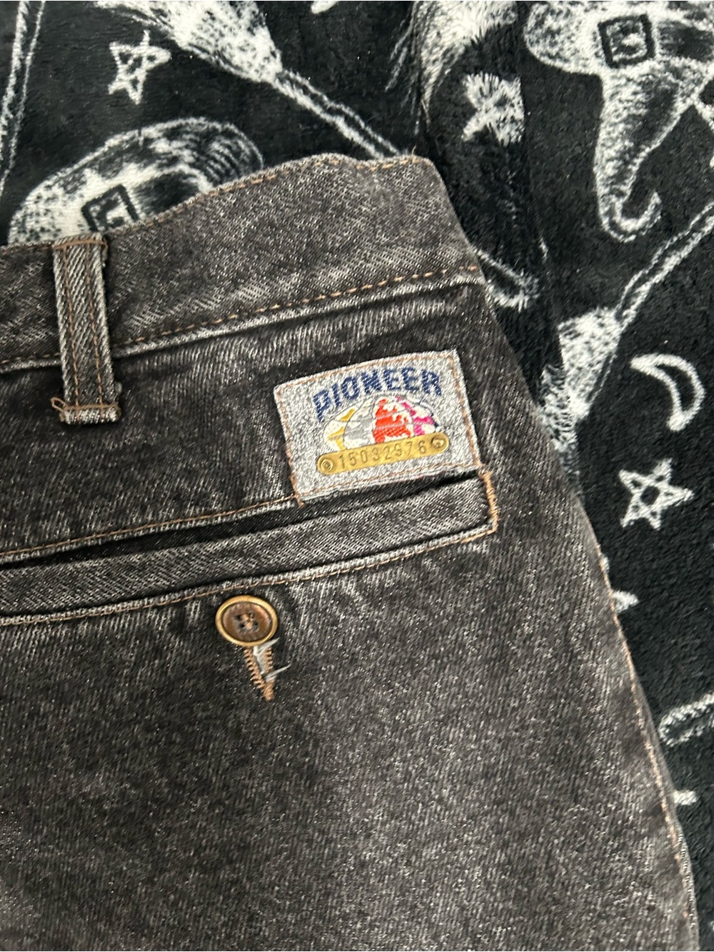 PIONEER Black Denim Jeans with Branded Inner Tag